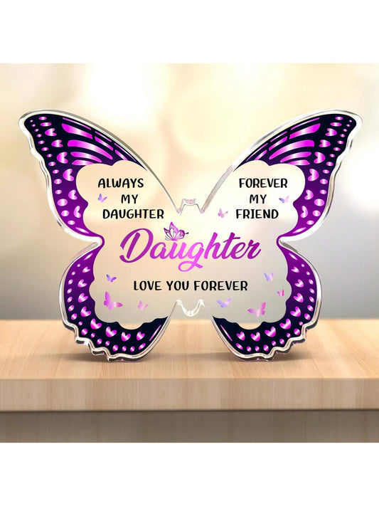 This beautiful butterfly <a href="https://canaryhouze.com/collections/acrylic-plaque" target="_blank" rel="noopener">acrylic</a> souvenir serves as a meaningful gift from parents to their beloved daughter. Its intricate design captures the elegance of butterflies and the strength of family bonds. A perfect reminder of love, admiration, and cherished memories.