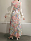 Blooming Beauty: Women's Floral Printed Long Dress - Perfect for Vacation