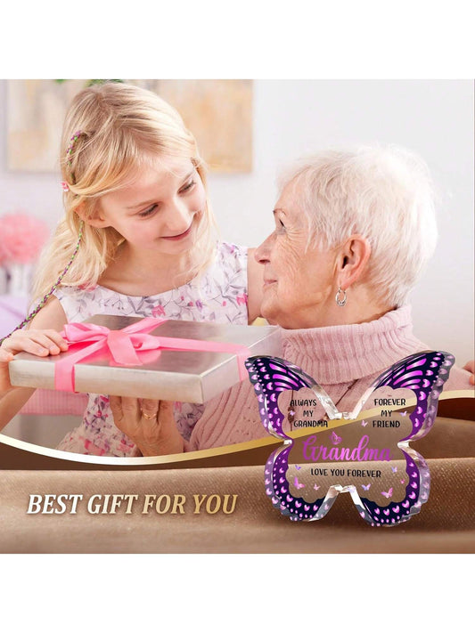 Beautiful Butterfly Shaped Acrylic Plaque: The Perfect Gift for Grandma