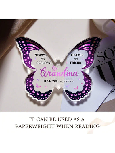 Beautiful Butterfly Shaped Acrylic Plaque: The Perfect Gift for Grandma