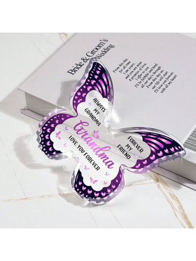 Beautiful Butterfly Shaped Acrylic Plaque: The Perfect Gift for Grandma