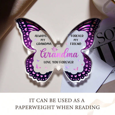 Beautiful Butterfly Shaped Acrylic Plaque: The Perfect Gift for Grandma