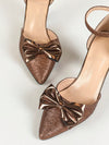 Chic and Stylish: Women's High Heeled Bow Knot Chunky Heel Hollow Out Sandals