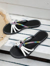 Sparkling Summer: Rhinestone Decor Flat Sandals for Women