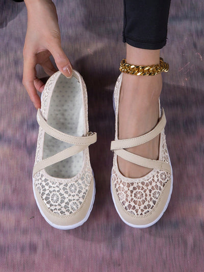 Breathable Lace Mesh Loafers: Comfort and Style in Beige