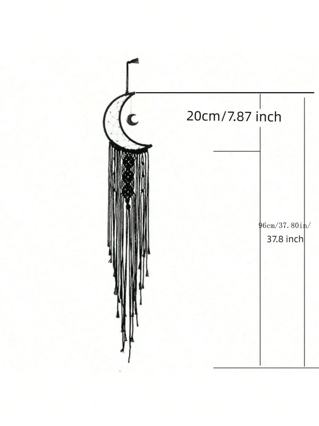 Create an ethereal and stylish atmosphere in your home with our Dreamy Boho Moon Tassel Wall Hanging. This unique home decor piece features a beautiful moon design with tassel accents, bringing a touch of bohemian charm to any room. Add a dreamy and whimsical vibe to your living space with this must-have piece.