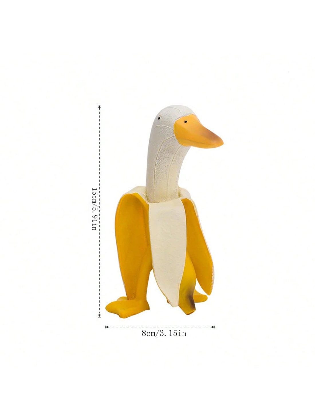 Transform your garden into a whimsical wonderland with our Quirky Banana Duck Garden Statue. Crafted from durable materials, this delightful piece adds a touch of charm to both indoor and outdoor spaces. Its unique design is sure to make a statement and bring joy to all who see it.
