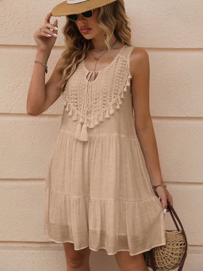 Effortlessly Chic: The Must-Have Sleeveless Fringe Hem Dress for Traveling