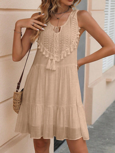 Effortlessly Chic: The Must-Have Sleeveless Fringe Hem Dress for Traveling