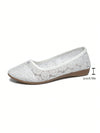 Floral Lace Ballet Slip-On Flats: Elegant, Breathable, and Comfortable