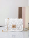 Elegant Floral Chain Bag: Stylish Lock Buckle Design for Versatile Wear