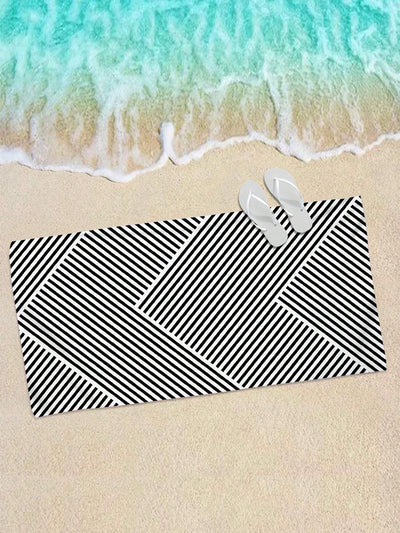 Bohemian Bliss: Stripe Printed Beach Towel for Swimming, Camping, Yoga, Diving, and Travel