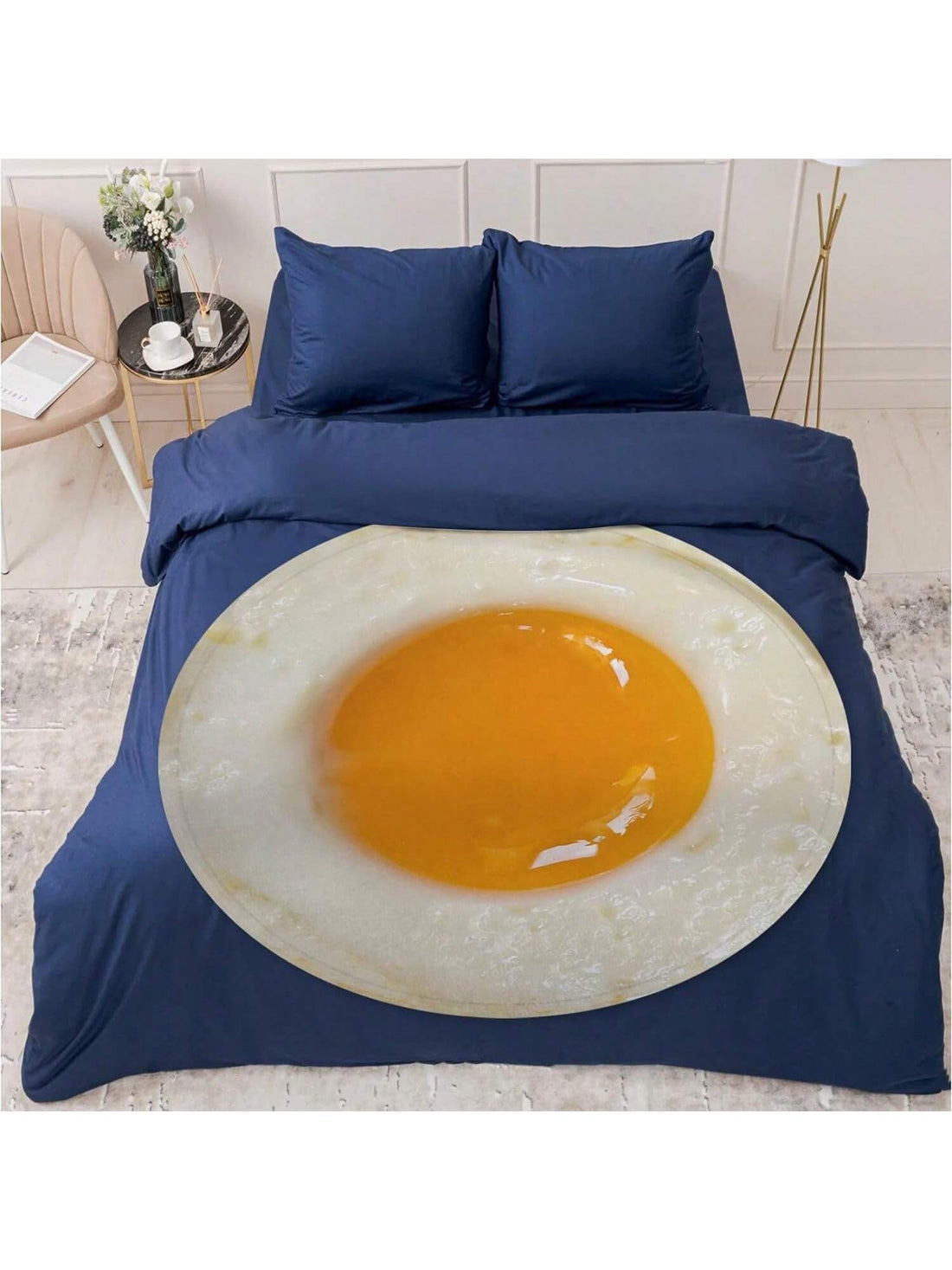 Introducing the Cozy Egg Blanket, the perfect gift for adults and kids alike! Made with soft and comfortable flannel material, this round novelty food blanket is perfect for snuggling up on the sofa or keeping warm outdoors. Bring a touch of fun to any room with this unique and cozy blanket.
