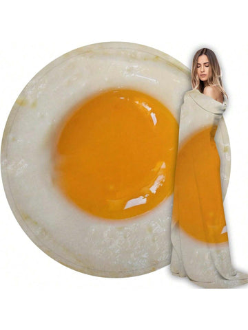 Introducing the Cozy Egg Blanket, the perfect gift for adults and kids alike! Made with soft and comfortable flannel material, this round novelty food blanket is perfect for snuggling up on the sofa or keeping warm outdoors. Bring a touch of fun to any room with this unique and cozy blanket.