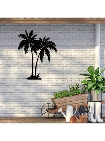 Tropical Tranquility: Metal Palm Tree Wall Art for Beach House Decor