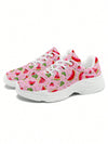 Watermelon Fun: Women's Breathable Mesh Platform Sneakers with Plus Size Options