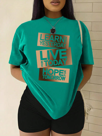 Empower Your Day: 'Learn, Live, Hope' Teacher Graphic Tee