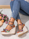 Summer Ready: Women's Printed Wedge Sandals with Waterproof Platform