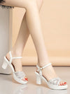 Sparkling Summer Nights: Rhinestone Platform Sandals for Women