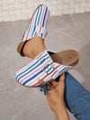 Step up Your Style Game with Square Buckle Striped Women's Flat Shoes