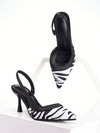 Party-Ready: Women's Printed Kitten Heel Sandals with Color Block Design