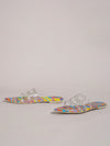 2024 Summer Chic: Colorful Transparent Flat Sandals with Rhinestone Embellishments