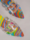 2024 Summer Chic: Colorful Transparent Flat Sandals with Rhinestone Embellishments