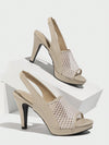 Elegant Mesh High Heeled Stiletto Sandals - Perfect For Parties & Vacations