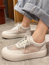 These White College Style Mesh <a href="https://canaryhouze.com/collections/women-canvas-shoes" target="_blank" rel="noopener">Sneakers</a> are both comfortable and stylish. Made with breathable mesh material, they provide maximum comfort while still being fashionable. Perfect for athletic activities or a casual day out, these sneakers are a must-have for any wardrobe.