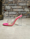 Crystal Clear Glam: High Heel Jelly Sandals with Rhinestones