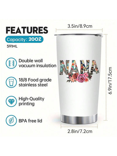 20oz Nana Blue Tumbler: Insulated Travel Mug - Perfect Gift From Grandchildren