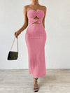 Twist and Textured: The Bodycon Bandeau Party Dress