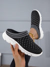 Ultimate Comfort: Black Mesh Slip-On Women's Slippers for Outdoor Walking