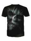 Men's Edgy Skull Print Round Neck T-Shirt: Rock Your Style