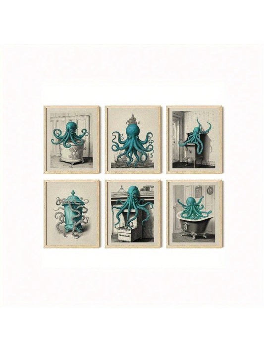 Enhance the aesthetic of any room with our Blue Octopus Wall Art Set. These modern pieces are perfect for adding a touch of elegance to your home decor. Made with high-quality materials, this set is sure to impress. Transform your space with our stylish and unique wall art.