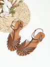 Brown Woven Strap Roman Flat Sandals: Stylish Comfort for Summer Adventures