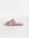 Shine Bright: Women's Pink Casual Shoes with Rhinestone Heart Decoration