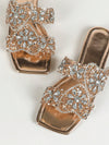 Chic Champagne-Colored Heart Shaped Rhinestone Sandals: Perfect Gifts for Your Lover