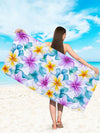 Summer Dream Plant and Flower Pattern Microfiber Beach Towel - Quick Dry and Absorbent for Swimming, Beach, Travel, and Camping