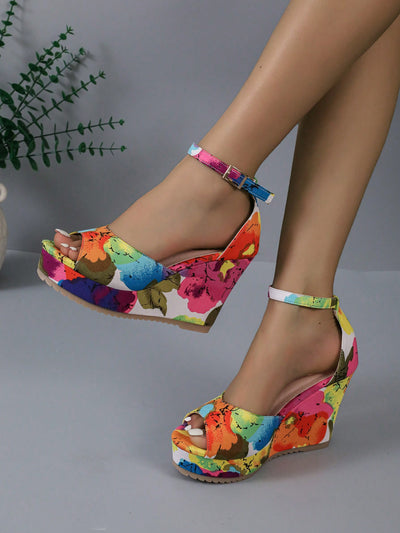 Elevate your style with Blooming Beauty's New Style Big Flower Pattern Fashion Wedge Heel <a href="https://canaryhouze.com/collections/women-canvas-shoes" target="_blank" rel="noopener">Sandals</a>. The stunning floral pattern adds a touch of sophistication to any outfit, while the wedge heel provides added height and comfort. Step out in confidence and make a statement with these fashionable sandals.