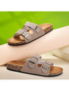 Summer Chic: Fashion Buckle Flat Cork Slippers for Unisex Beach Fun