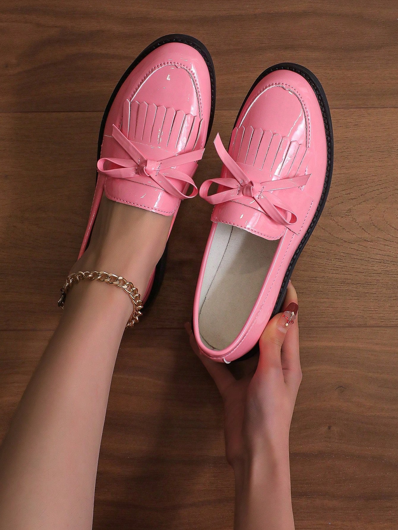 These Chic and Comfortable Women's Black Slip-On Loafers are perfect for any occasion. The bow design adds a touch of elegance while the slip-on style ensures easy and comfortable wear. Made with high-quality materials, these loafers are both stylish and durable. Elevate your wardrobe with these versatile and timeless shoes