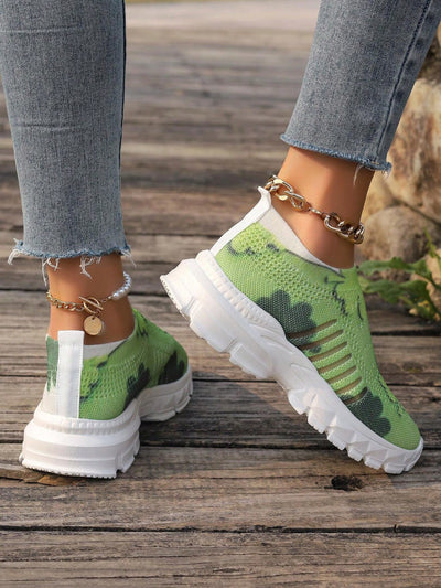 Stylish 3D Printed Plus Size Sports Shoes for Women