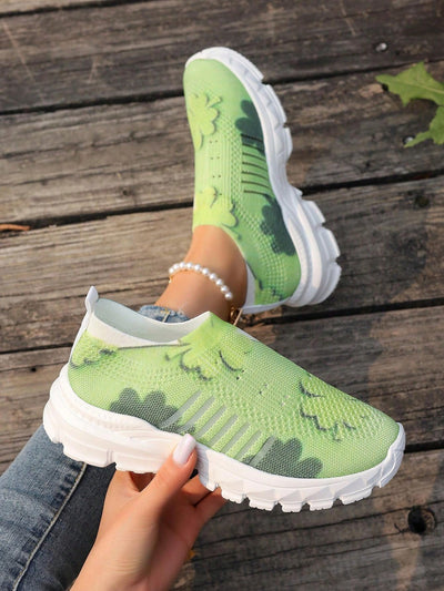 Stylish 3D Printed Plus Size Sports Shoes for Women