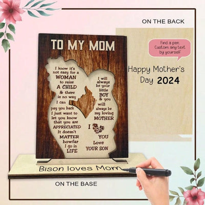 Chic Wooden Plaque Ornament: Perfect Mother's Day Gift for Home and Office Decor