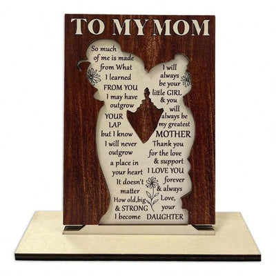 Chic Wooden Plaque Ornament: Perfect Mother's Day Gift for Home and Office Decor