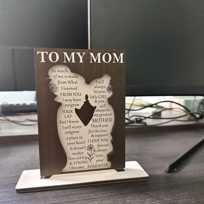 Chic Wooden Plaque Ornament: Perfect Mother's Day Gift for Home and Office Decor