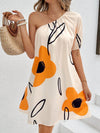 Chic and Stylish: One Shoulder Printed Dress for Women