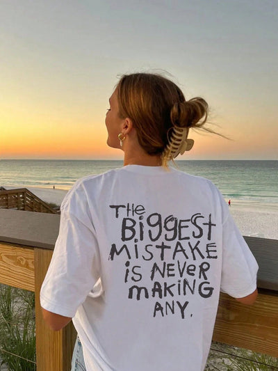 Express Yourself with our Slogan Print Drop Shoulder T-Shirt!