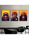 Enhance your modern home decor with this inspiring set of Three Wise Monkeys Canvas Prints. Featuring a trio of wall art pieces, this set adds a touch of wisdom and motivation to any space. Made with high-quality canvas, these prints are durable and long-lasting.